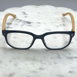Derek Cardigan 7037 Tan Arms Black Full Rim Eyeglasses Frames Only 51-19-145